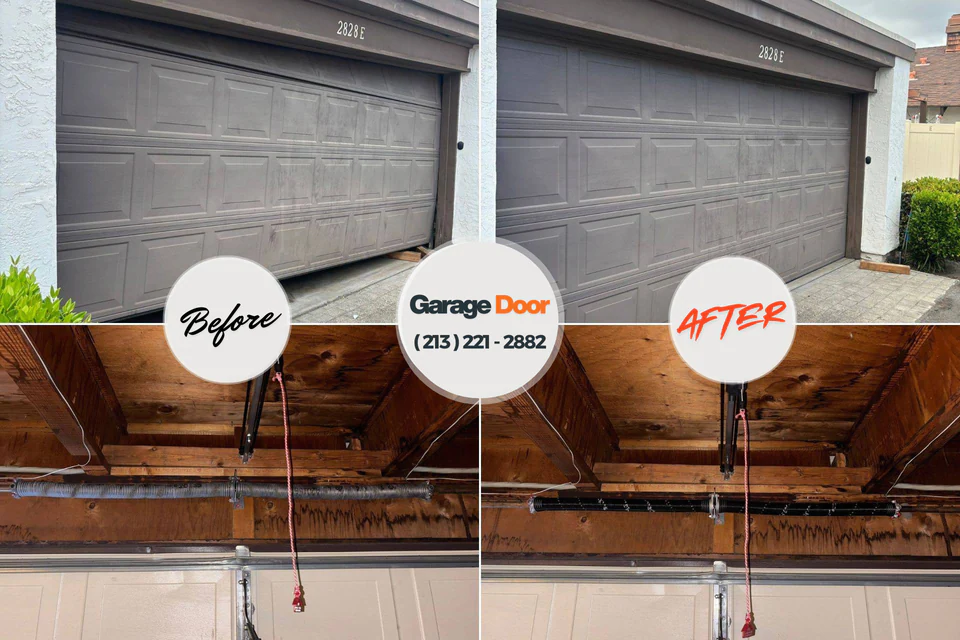 Before and after: garage door repair Boca Raton, FL